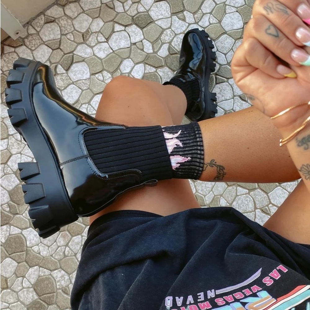 Ribbed Sock Boots